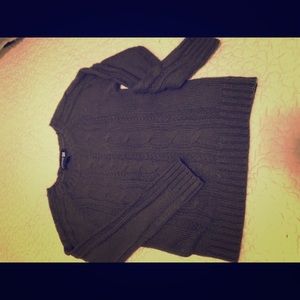 Olive green cable knit sweater